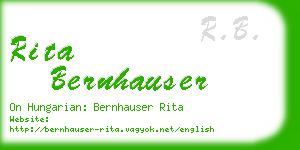 rita bernhauser business card